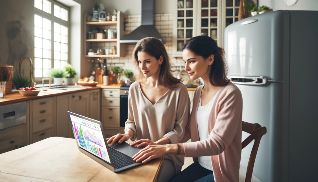 Two Ladies Checking a Laptop